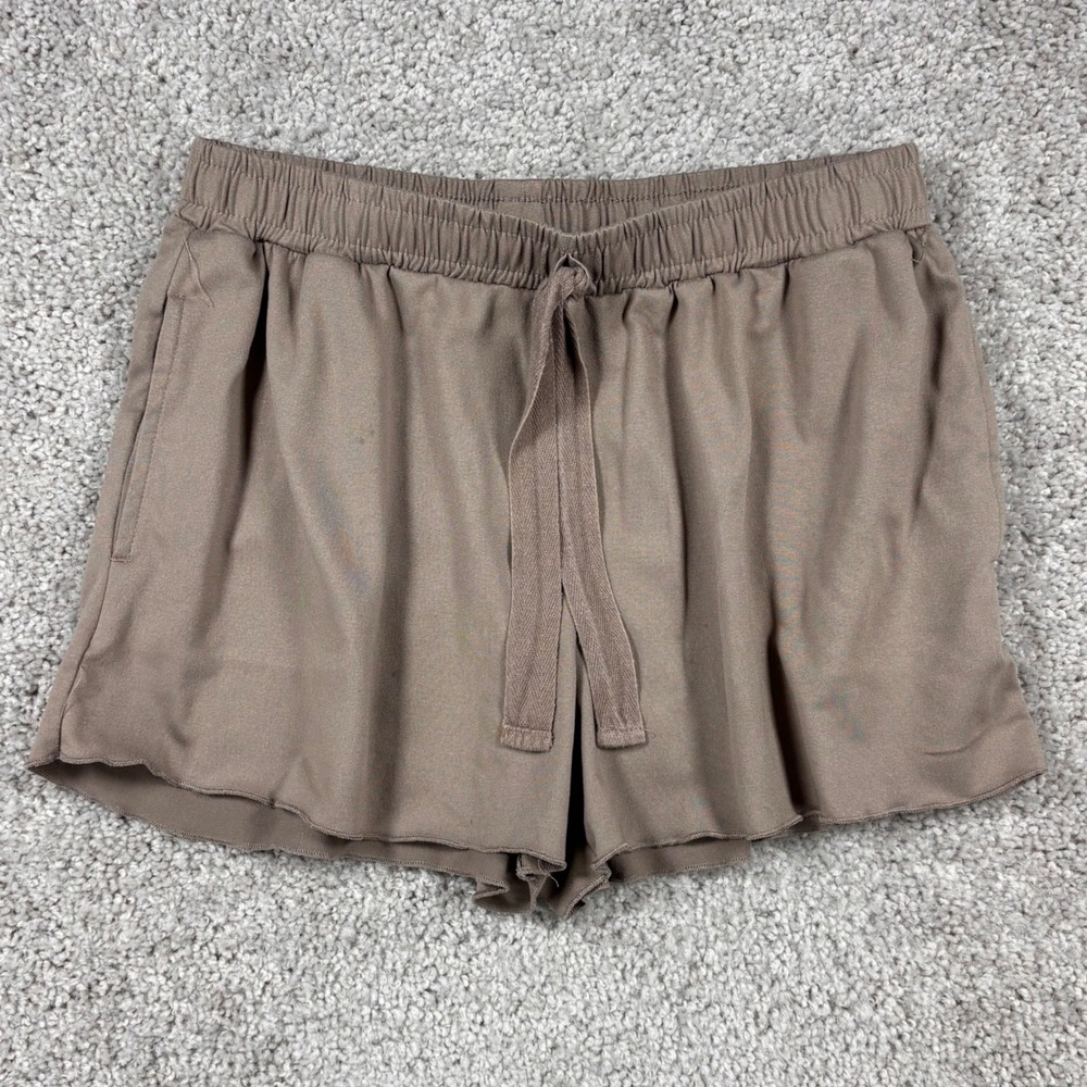 Justify Sleepwear Womens Small Taupe Brown Lounge Pajama Shorts Pockets